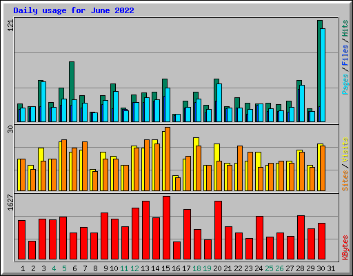 Daily usage for June 2022