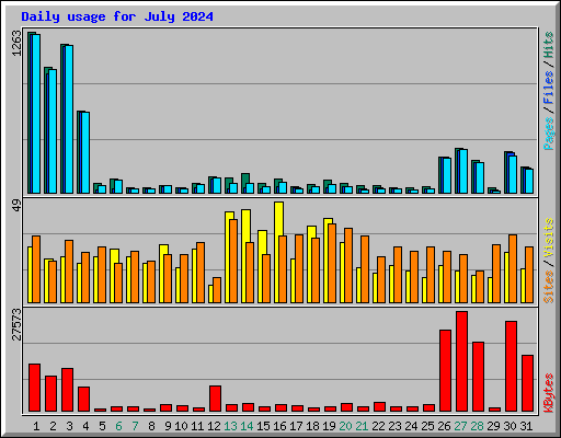 Daily usage for July 2024
