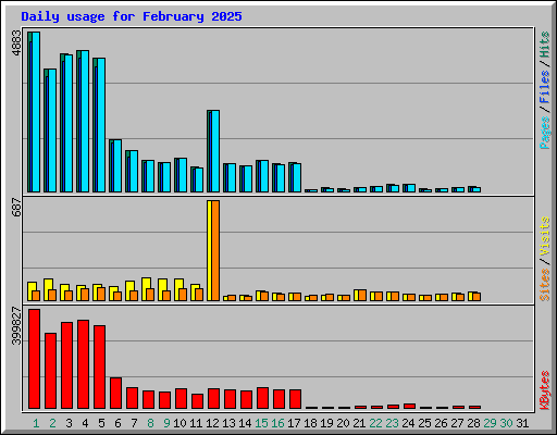 Daily usage for February 2025