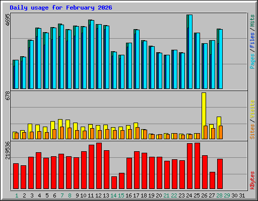 Daily usage for February 2026