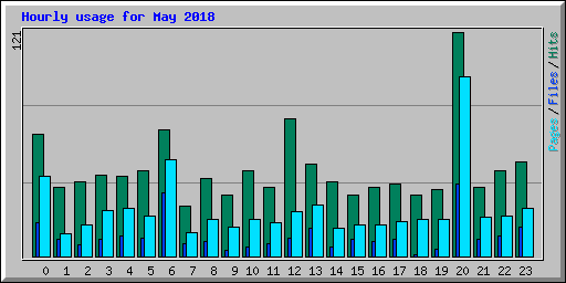 Hourly usage for May 2018