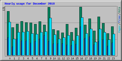 Hourly usage for December 2018