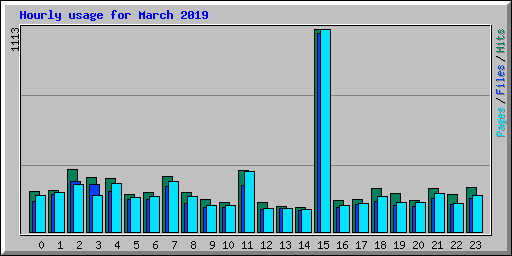 Hourly usage for March 2019