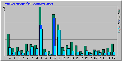 Hourly usage for January 2020