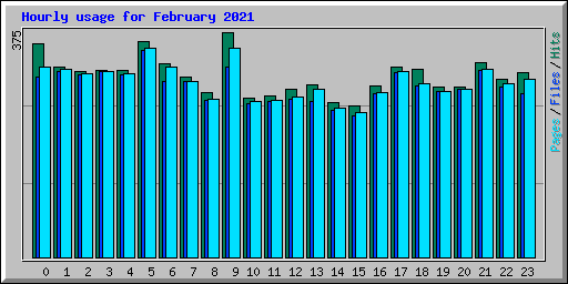 Hourly usage for February 2021