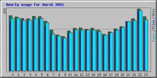 Hourly usage for March 2021
