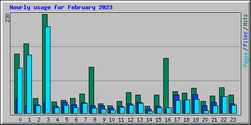 Hourly usage for February 2023