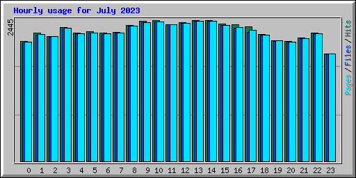 Hourly usage for July 2023