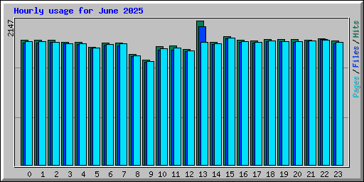 Hourly usage for June 2025